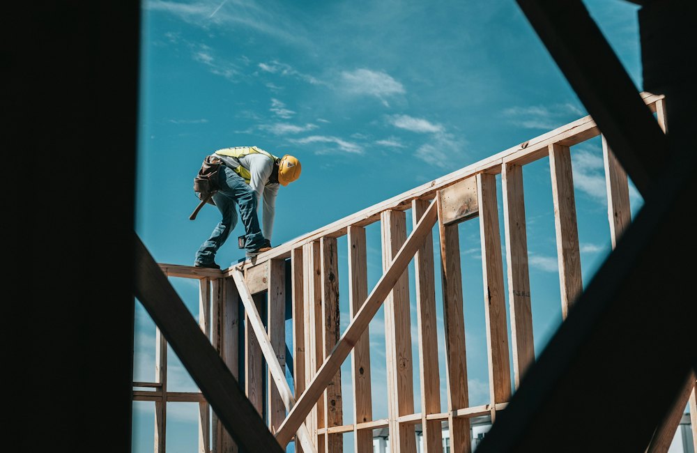 Framer working on a building frame